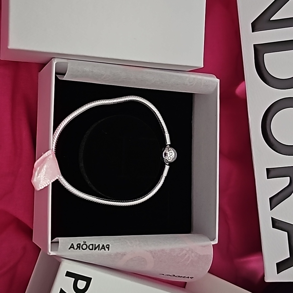 NIB/NIP Pandora Bracelet & Polishing Cloth With (8) Pre-Loved Beads - Picture 10 of 12